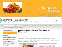 Tablet Screenshot of lebensmittel-tabelle.de
